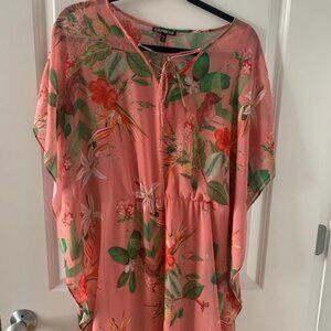 Used-Women's Floral Pink Express Dress-Size Medium